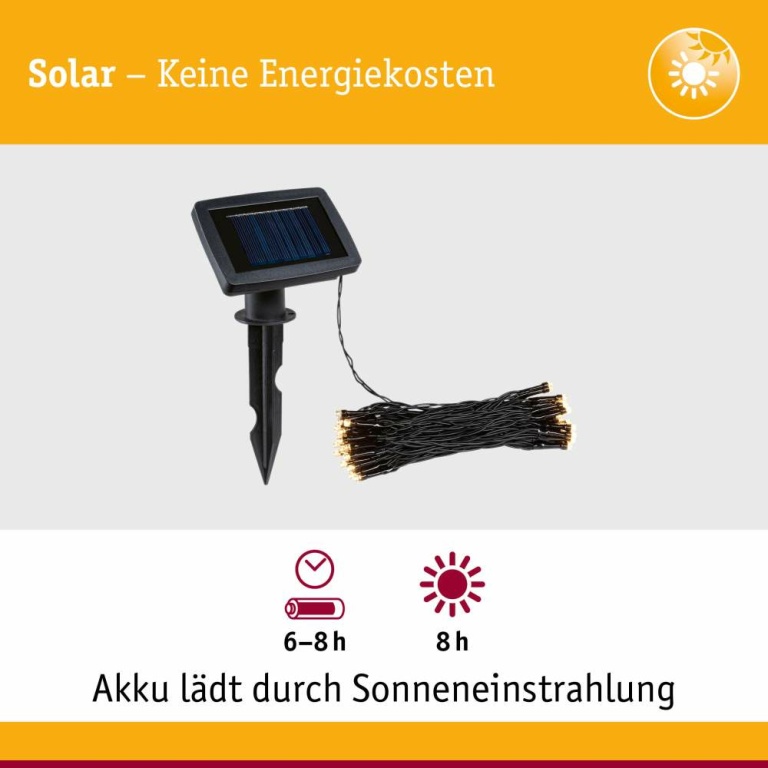 Paulmann Solar LED-Lichterkette Aurinka 7,9 m IP44 3000K Schwarz