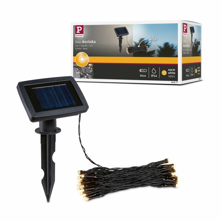 Paulmann Solar LED-Lichterkette Aurinka 7,9 m IP44 3000K Schwarz