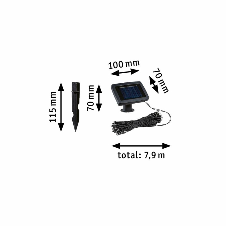 Paulmann Solar LED-Lichterkette Aurinka 7,9 m IP44 3000K Schwarz