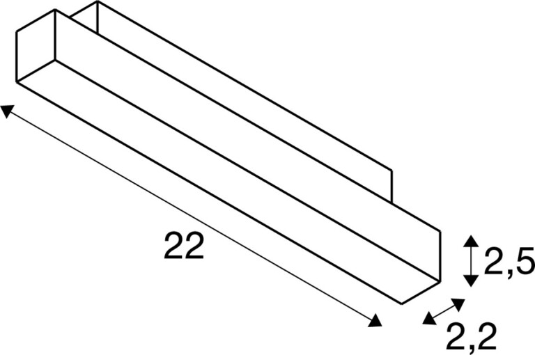 SLV IN-LINE 22, 48V Spot, Darklight Reflector, DALI, schwarz, 7.3W, 650lm, 4000K, CRI90, 35°