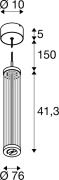 QUIMERA, Pendelleuchte, Pendellänge 150cm, 2700/3000K, PHASE, dunkel kupfer