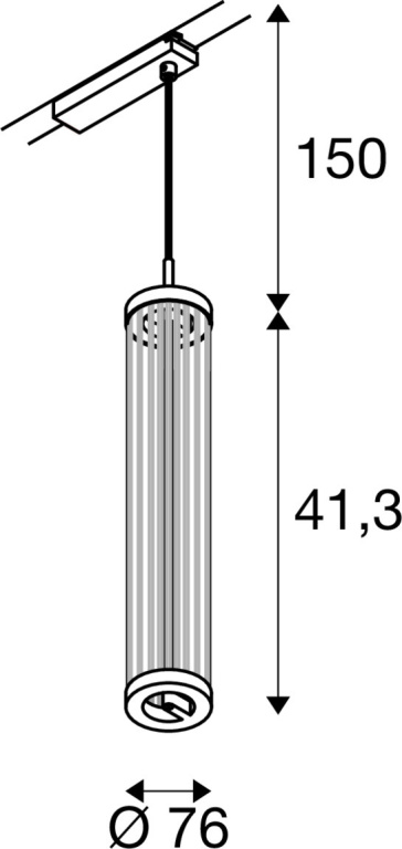 SLV QUIMERA, 1 Phasen  Pendelleuchte, Pendellänge 150cm, 2700K, PHASE, gebürstet messing