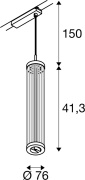 QUIMERA, 1 Phasen  Pendelleuchte, Pendellänge 150cm, 2700K, PHASE, gebürstet messing