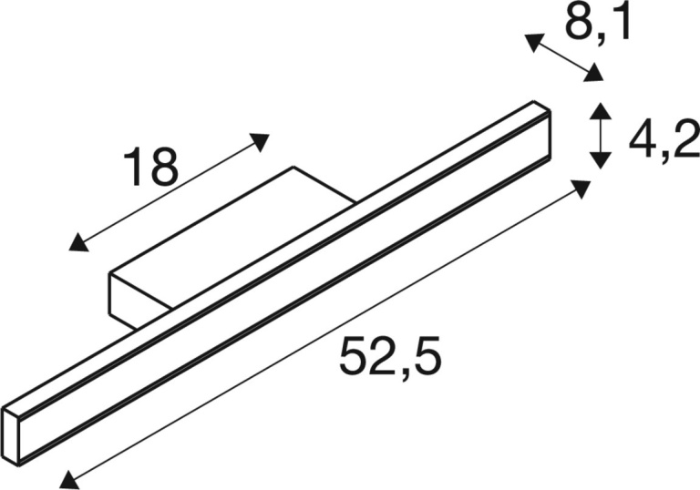 SLV ONE LINEAR 50, Wandaufbauleuchte, UP/DOWN, 2700/3000K, PHASE, schwarz