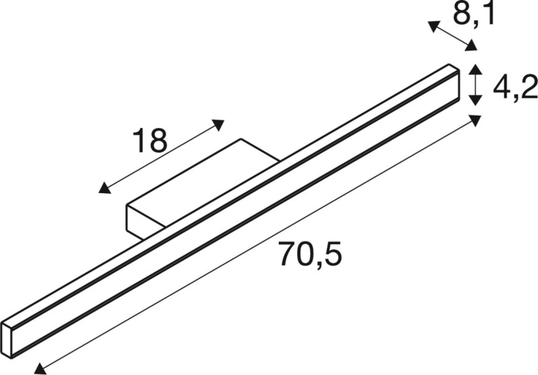 SLV ONE LINEAR 70, Wandaufbauleuchte, UP/DOWN, 2700/3000K, PHASE, schwarz