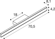 ONE LINEAR 70, Wandaufbauleuchte, UP/DOWN, 2700/3000K, PHASE, schwarz