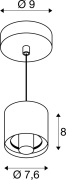 VARYT, Pendelleuchte, E14, Pendellänge 150cm, 1x max. 6W, chrom