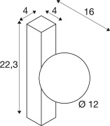 SUN, Wandaufbauleuchte, eckig, 1x max. 40W, LED-Leuchtmittel, G9, PHASE, schwarz