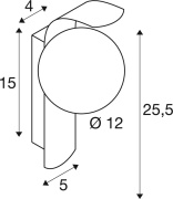 SUN, Wandaufbauleuchte, rund, 1x max. 40W, LED-Leuchtmittel, G9, PHASE, schwarz