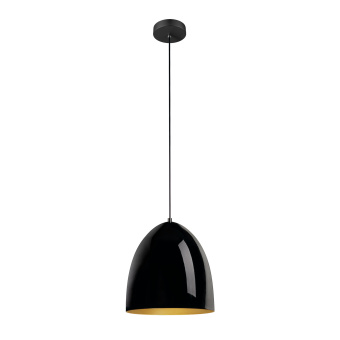 SLV PARA CONE 30, Pendelleuchte, Pendellänge 250cm, E27, 1x max. 60W, schwarz / gold