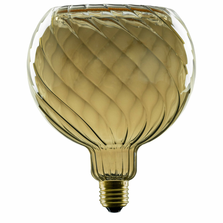 SLV LED Floating Globe 150 twisted, LED-Leuchtmittel, smokey grey, E27, PHASE, 6W, 1900K