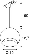 LIGHT EYE® 150, 1 Phasen  Pendelleuchte, GU10, Pendellänge 150cm, 1x max. 13W, matt schwarz