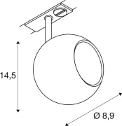 LIGHT EYE® 90, 1 Phasen  Spot, rund, GU10, 1x max. 6W, matt schwarz