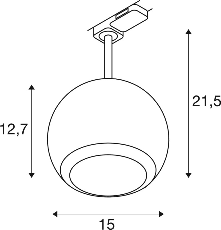 SLV LIGHT EYE ® 150, 3 Phasen  Spot, rund, GU10, 1x max. 13W, matt schwarz