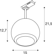 LIGHT EYE ® 150, 3 Phasen  Spot, rund, GU10, 1x max. 13W, matt schwarz