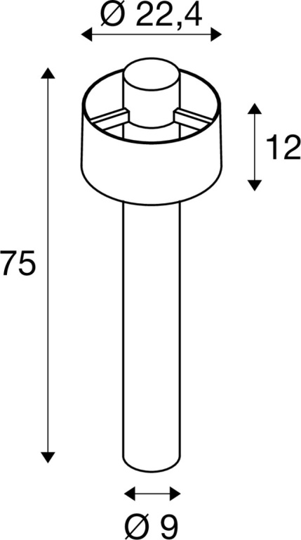 SLV PHOTONI CYL POLE 75, Stehleuchte, E27, 1x max. 13W, schwarz