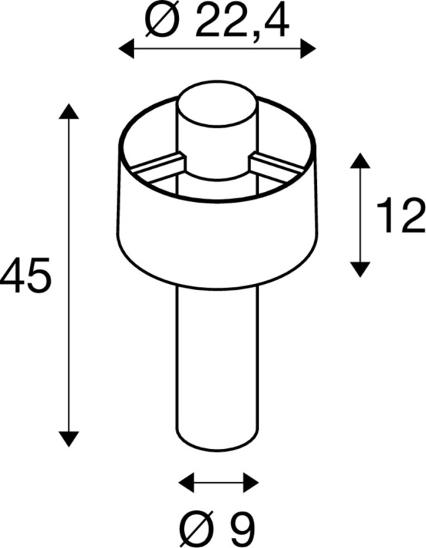 SLV PHOTONI CYL POLE 45, Stehleuchte, E27, 1x max. 13W, schwarz