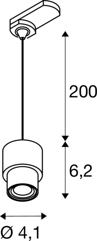 SLV PURI 2.0 Basic, 3 Phasen  Pendelleuchte, GU10, Pendellänge 200cm, 1x max. 6W, schwarz