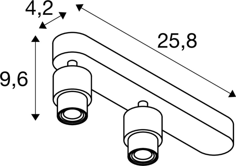 SLV PURI 2.0 Basic, Wand- und Deckenaufbauleuchte, asymmetrisch, rund, 2 x max. 6W GU10, weiß