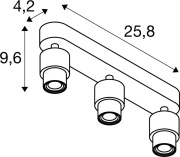 PURI 2.0 Basic, Wand- und Deckenaufbauleuchte, long, rund, 3 x max. 6W GU10, weiß