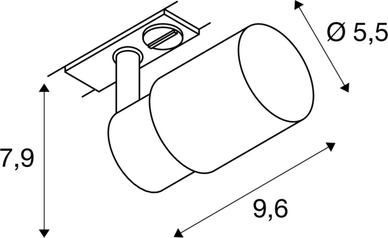 SLV PURI 2.0 Tube, 1 Phasen  Spot, GU10, 1x max. 6W, schwarz