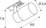 PURI 2.0 Tube, 1 Phasen  Spot, GU10, 1x max. 6W, schwarz