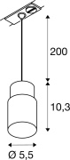 PURI 2.0 Tube, 1 Phasen  Pendelleuchte, GU10, Pendellänge 200cm, 1x max. 6W, schwarz