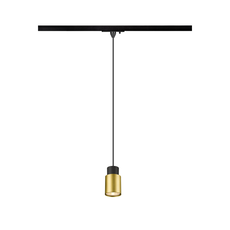 SLV PURI 2.0 Tube, 1 Phasen  Pendelleuchte, GU10, Pendellänge 200cm, 1x max. 6W, schwarz / gold