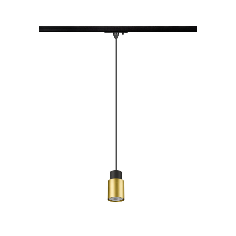 SLV PURI 2.0 Tube, 1 Phasen  Pendelleuchte, GU10, Pendellänge 200cm, 1x max. 6W, schwarz / gold