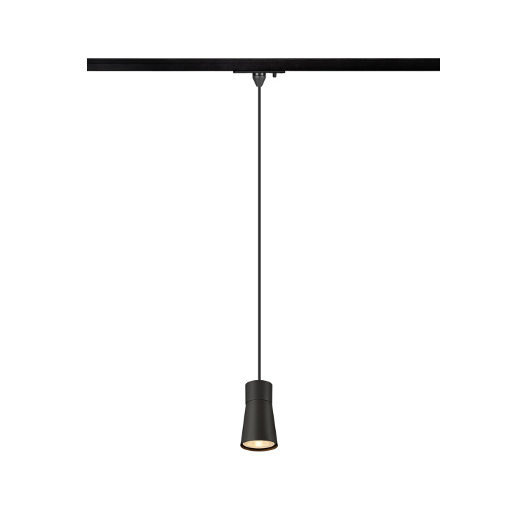 SLV PURI 2.0 Cone, 1 Phasen  Pendelleuchte, GU10, Pendellänge 200cm, 1x max. 6W, schwarz