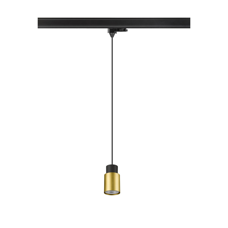 SLV PURI 2.0 Tube, 3 Phasen  Pendelleuchte, GU10, Pendellänge 200cm, 1x max. 6W, schwarz / gold