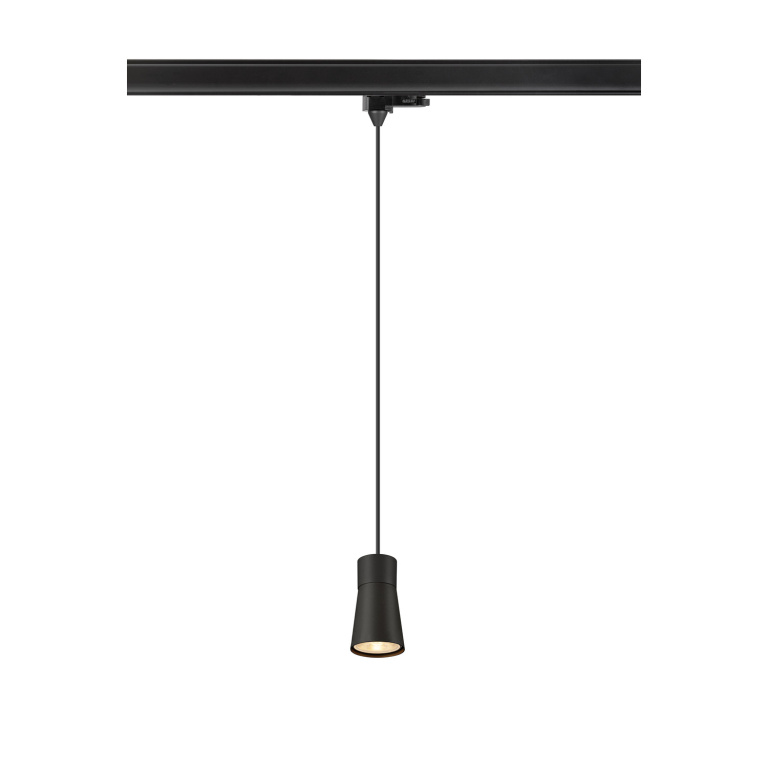 SLV PURI 2.0 Cone, 3 Phasen  Pendelleuchte, GU10, Pendellänge 200cm, 1x max. 6W, schwarz