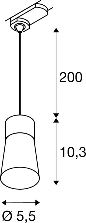 SLV PURI 2.0 Cone, 3 Phasen  Pendelleuchte, GU10, Pendellänge 200cm, 1x max. 6W, schwarz