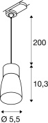 PURI 2.0 Dome, 3 Phasen  Pendelleuchte, GU10, Pendellänge 200cm, 1x max. 6W, schwarz