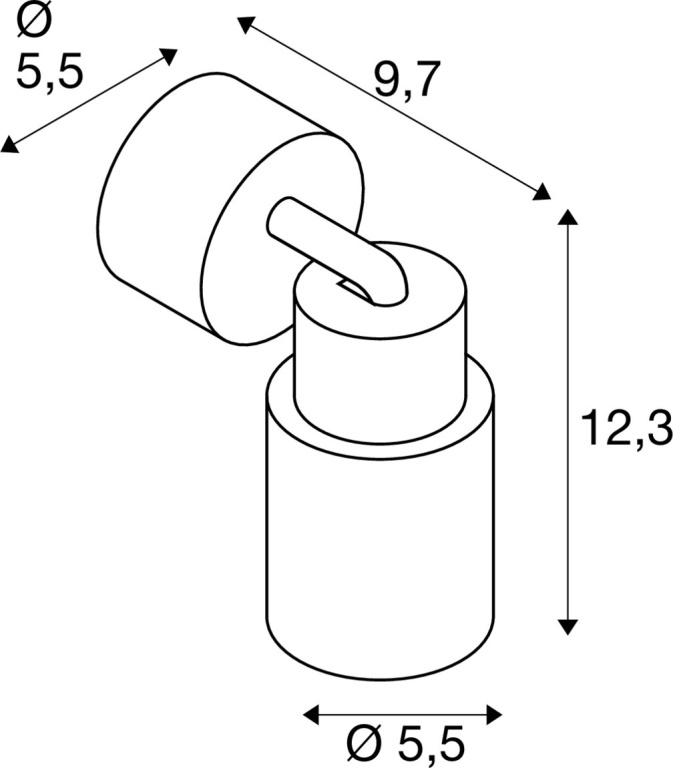 SLV PURI 2.0 Tube, Wand- und Deckenaufbauleuchte, 1x max. 6W GU10, grau