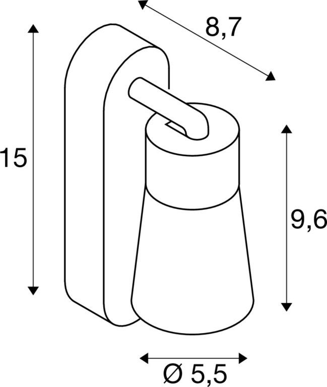 SLV PURI 2.0 Cone, Wand- und Deckenaufbauleuchte, Schalter, rechteckig, 1x max. 6W GU10, schwarz