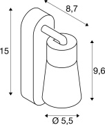 PURI 2.0 Cone, Wand- und Deckenaufbauleuchte, Schalter, rechteckig, 1x max. 6W GU10, schwarz