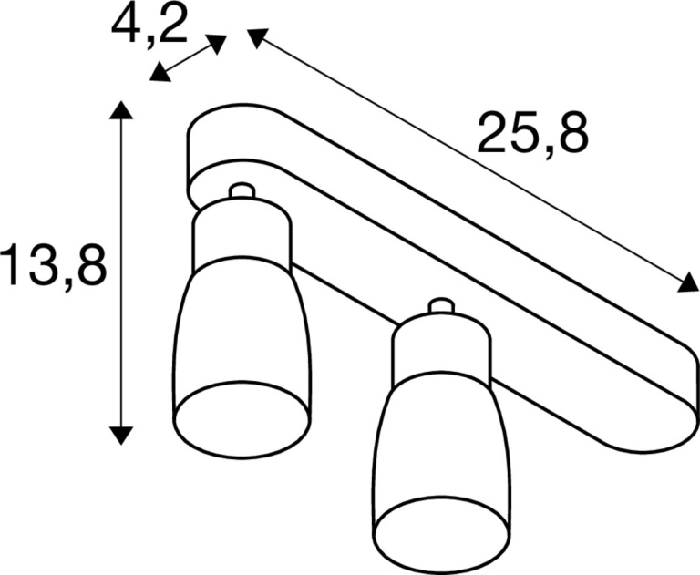 SLV PURI 2.0 Dome, Wand- und Deckenaufbauleuchte, asymmetrisch, 2 x max. 6W GU10, schwarz