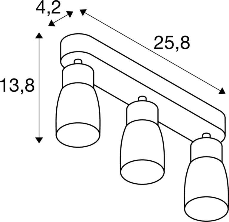 SLV PURI 2.0 Dome, Wand- und Deckenaufbauleuchte, long, 3 x max. 6W GU10, grau