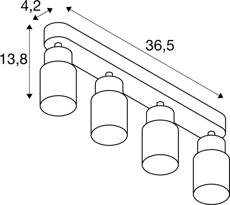 SLV PURI 2.0 Tube, Wand- und Deckenaufbauleuchte, long, 4 x max. 6W GU10, weiß