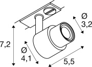 PURI 2.0 Basic, 1 Phasen  Spot, GU10, 1x max. 6W, grau