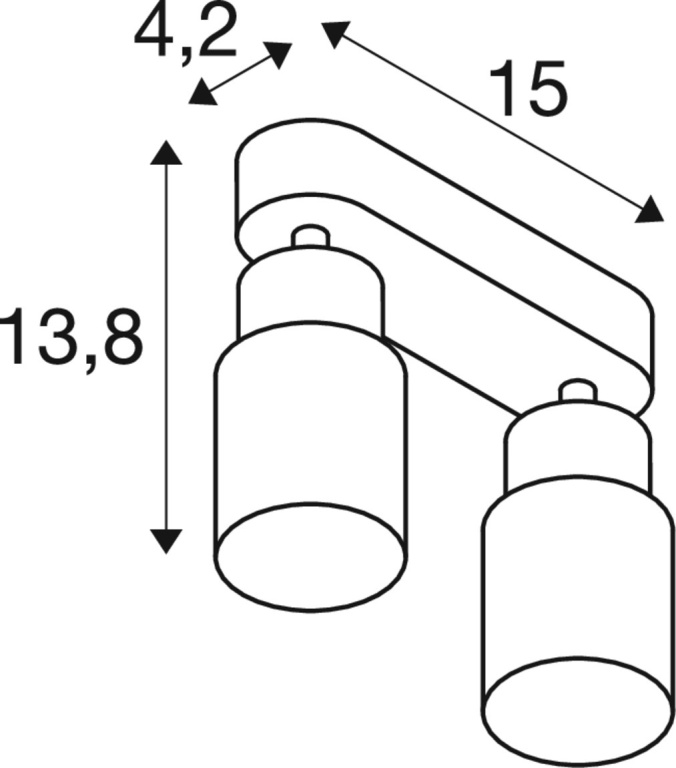 SLV PURI 2.0 Tube, Wand- und Deckenaufbauleuchte, long, 2 x max. 6W GU10, schwarz