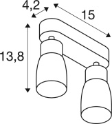 PURI 2.0 Dome, Wand- und Deckenaufbauleuchte, long, 2 x max. 6W GU10, grau