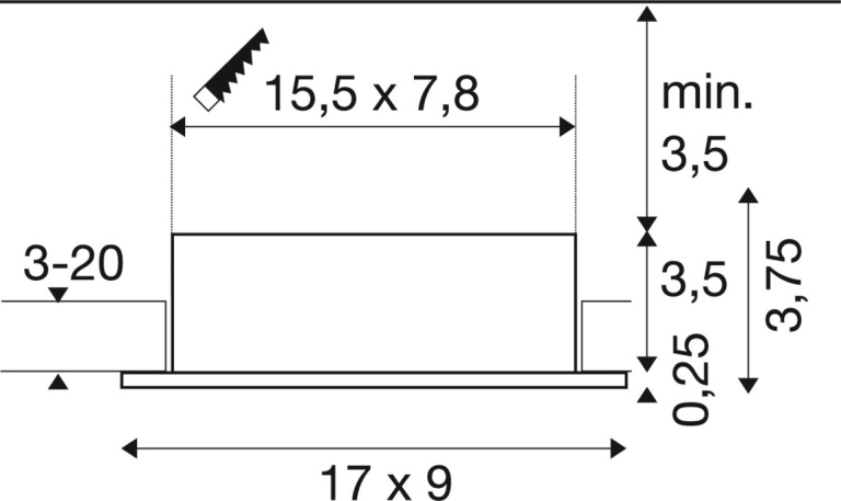 SLV NEW TRIA® 155, Deckeneinbauleuchte, quadratisch, 2 x GU10, zweiflammig, weiß