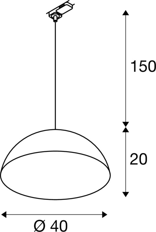 SLV FORCHINI M 40 TRACK, 3 Phasen  Pendelleuchte, E27, Pendellänge 150cm, Adapter schwarz, 1x max. 40W, matt schwarz / matt gold