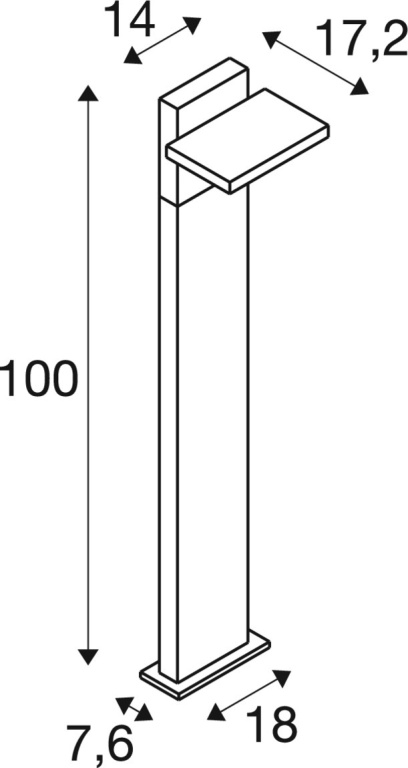 SLV ABRIDOR POLE 100, Stehleuchte, HYBRID, 2200/2700K, IP65 anthrazit