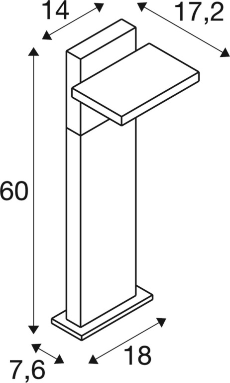 SLV ABRIDOR POLE 60, Stehleuchte, HYBRID, 2200/2700K, IP65 anthrazit