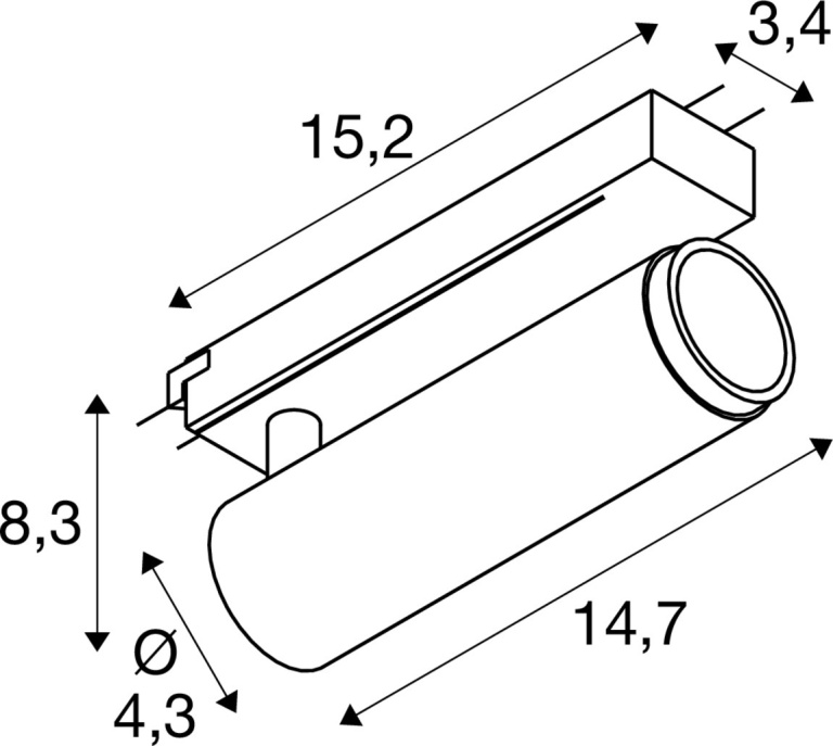 SLV GRIP! M, 1 Phasen  Spot, zylindrisch, 3000K, 20W, PHASE, 42°, weiß / schwarz