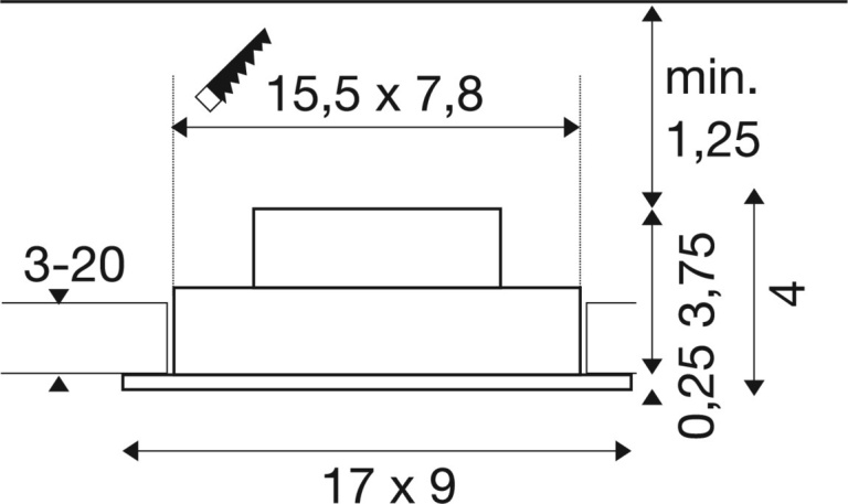 SLV NEW TRIA® 155, Deckeneinbauleuchte, quadratisch, 2700K, zweiflammig, PHASE, 38°, weiß