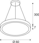 MEDO® RING 60, Pendelleuchte, Pendellänge 300cm, 3000/4000K, 110°, DALI, Touch, schwarz